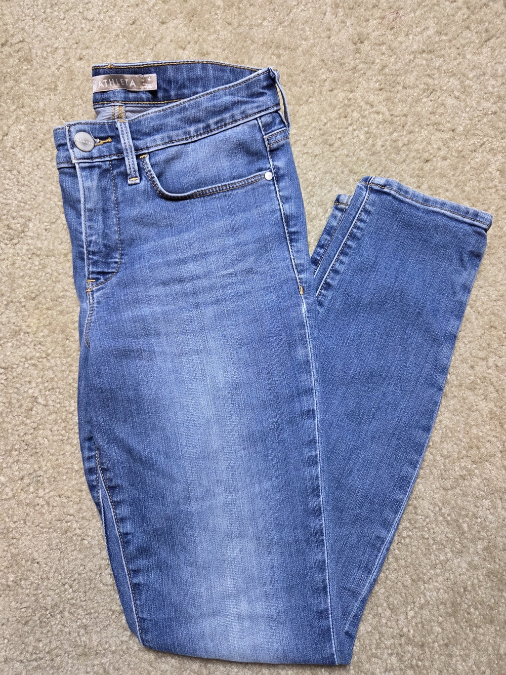 Athleta Sculptek Medium Blue Skinny Jeans Denim Size 4
